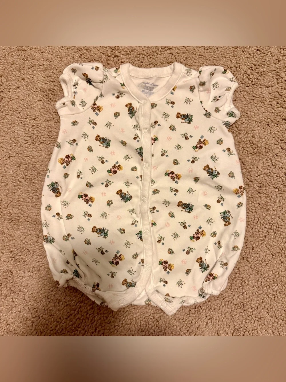 Ralph Lauren Romper with Brown Teddy Bears